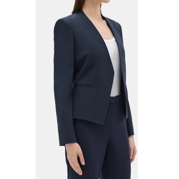 Theory Open Blazer In Sevona Stretch Wool size 2 - Picture 2 of 7